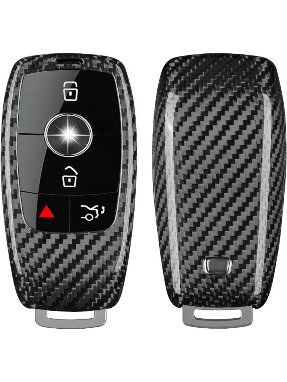 Real Glass Fiber Key Fob Cover for Mercedes-Benz, Keyless Smart Key Protector